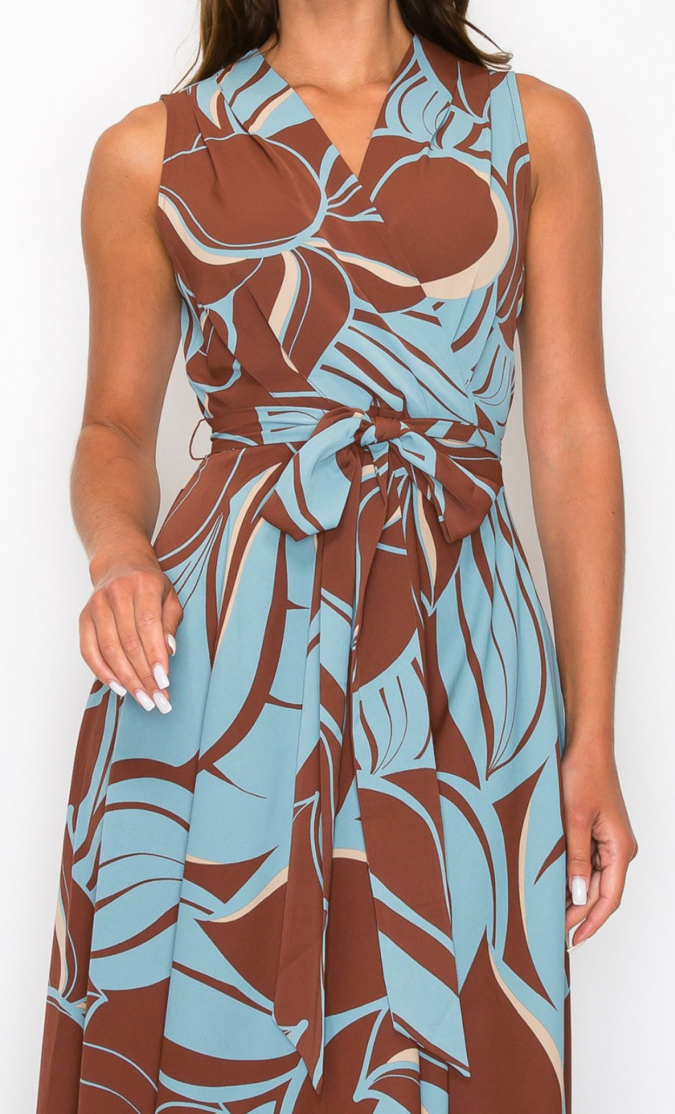 ANELA Tropical Blue Wrap Dress