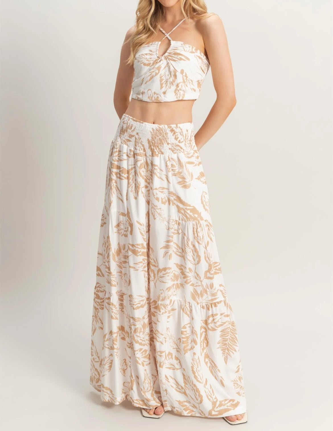 MAILE Halter Top Wide Leg Pant Set