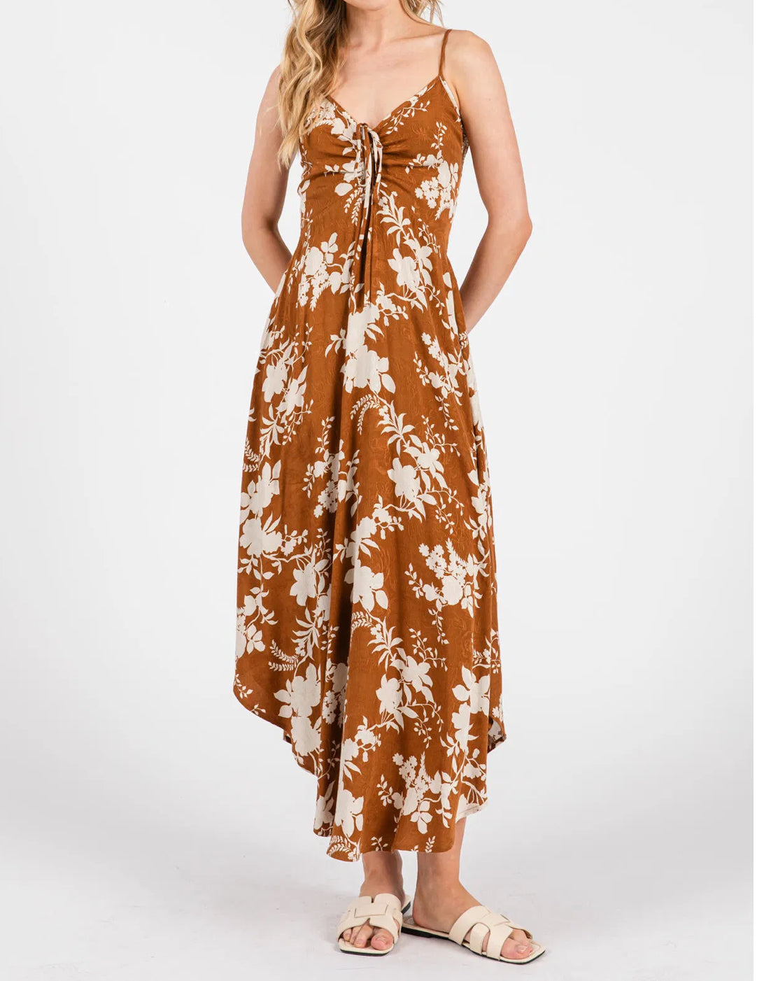 AKALA Caramel Floral Dress