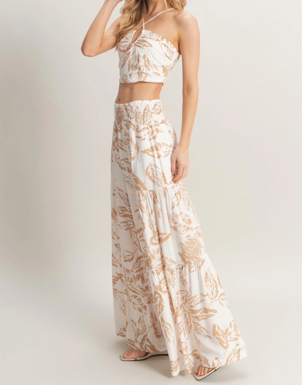 MAILE Halter Top Wide Leg Pant Set