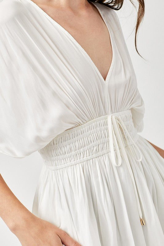 EMILIA Smocked Waist with Tassel Strap Dress