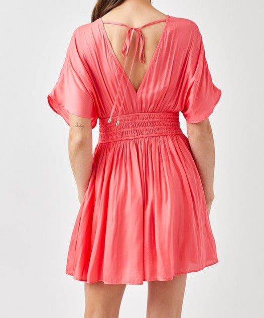 EMILIA Smocked Waist with Tassel Strap Dress