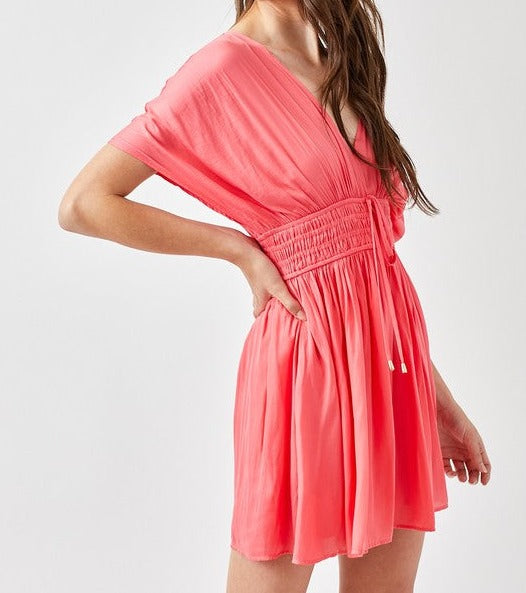 EMILIA Smocked Waist with Tassel Strap Dress