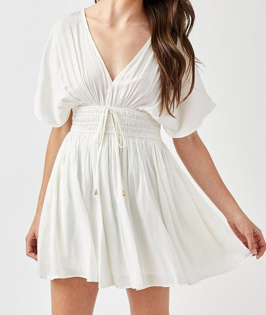 EMILIA Smocked Waist with Tassel Strap Dress