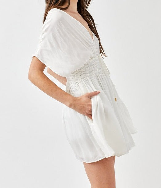 EMILIA Smocked Waist with Tassel Strap Dress