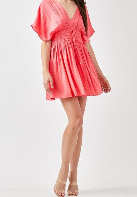 EMILIA Smocked Waist with Tassel Strap Dress