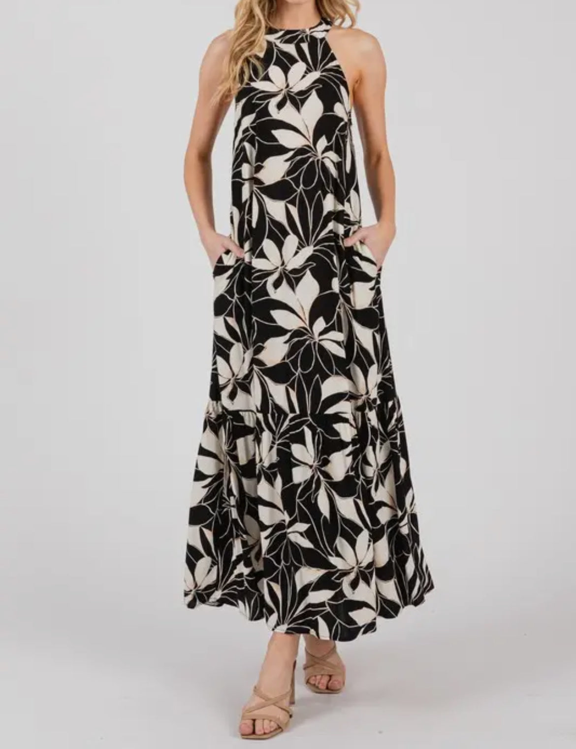 LEILANI Floral Halter Dress