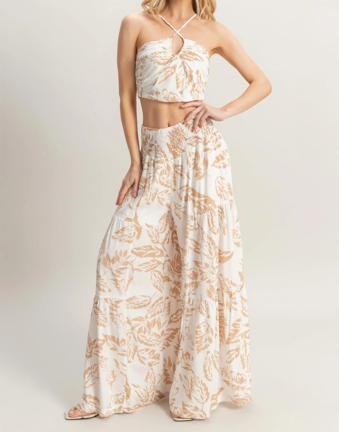 MAILE Halter Top Wide Leg Pant Set