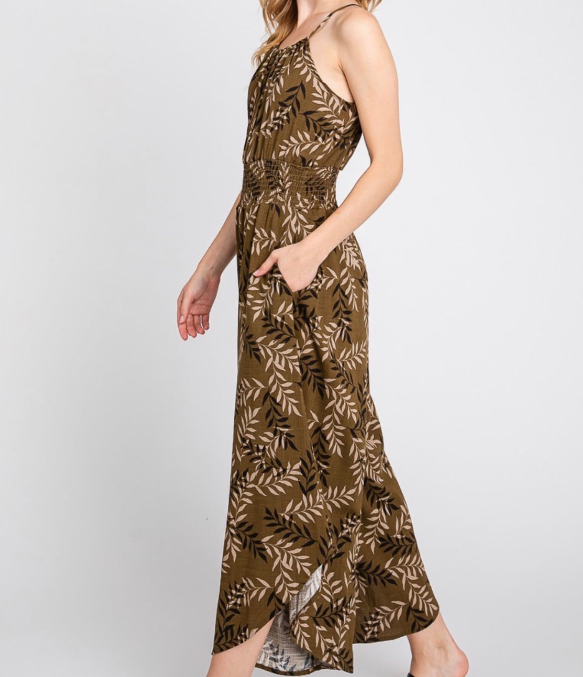 FERN Pocket Halter Jumpsuit