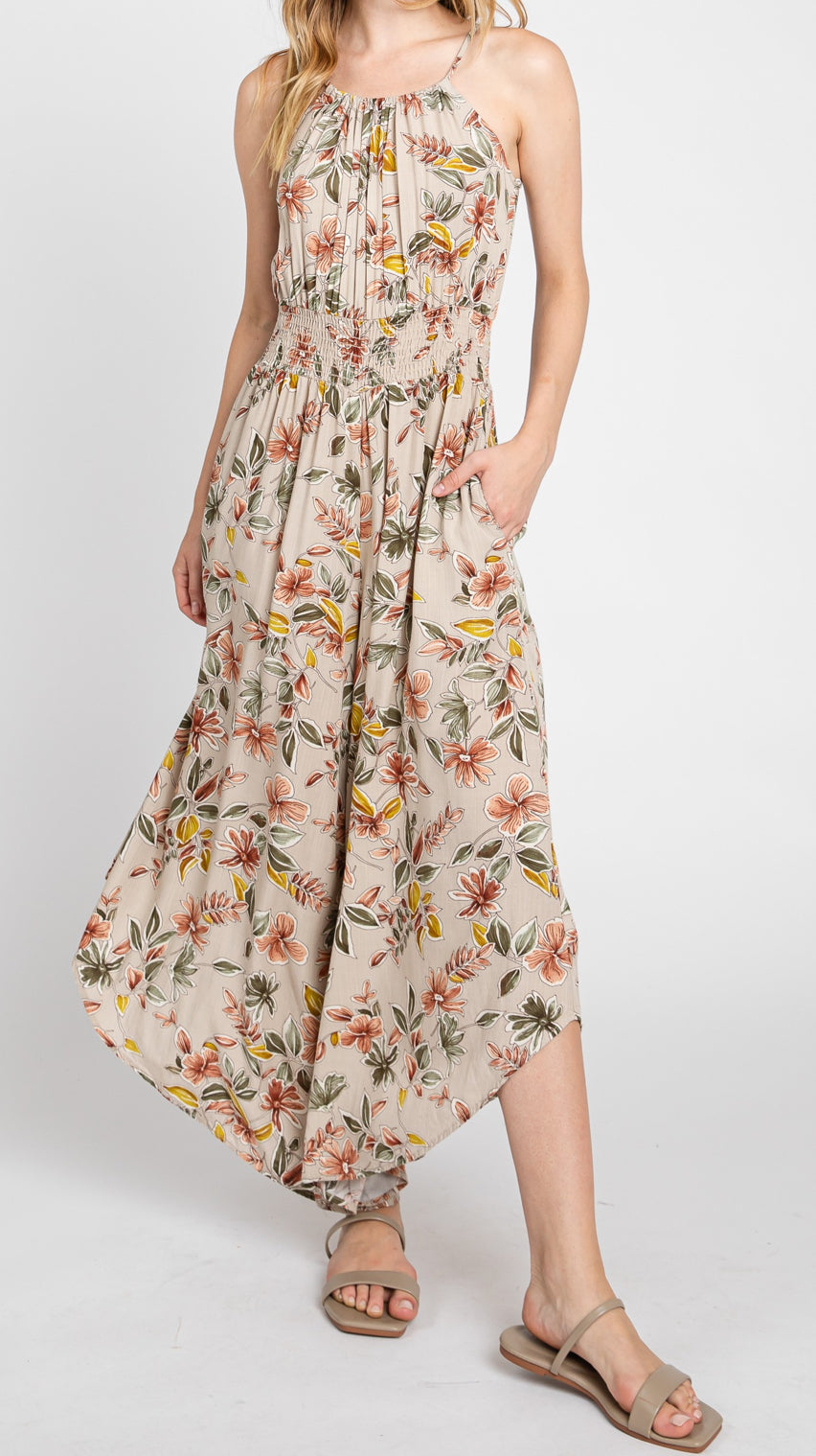 TIFFANY Floral Halter Jumpsuit