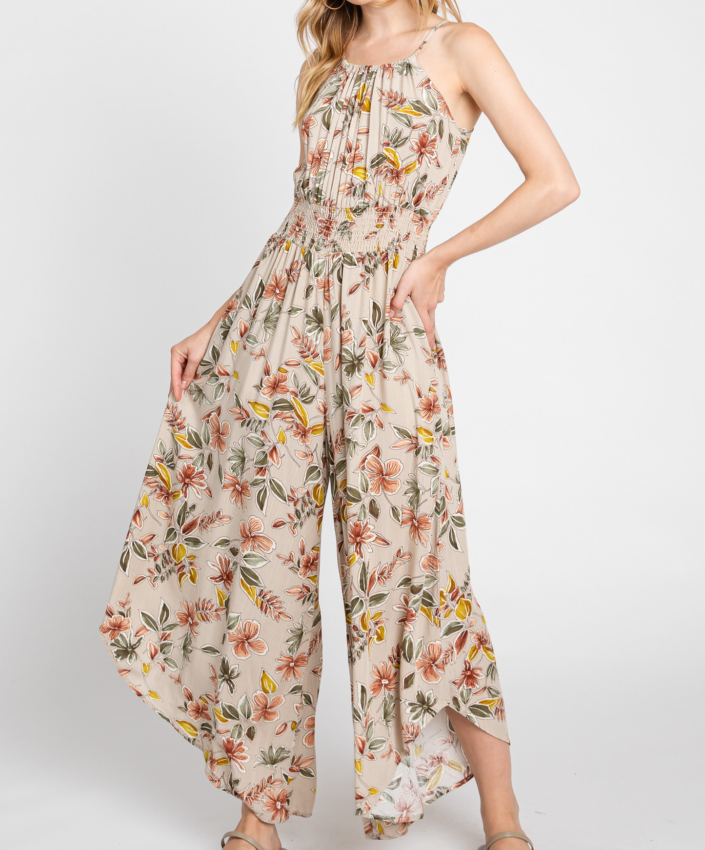 TIFFANY Floral Halter Jumpsuit