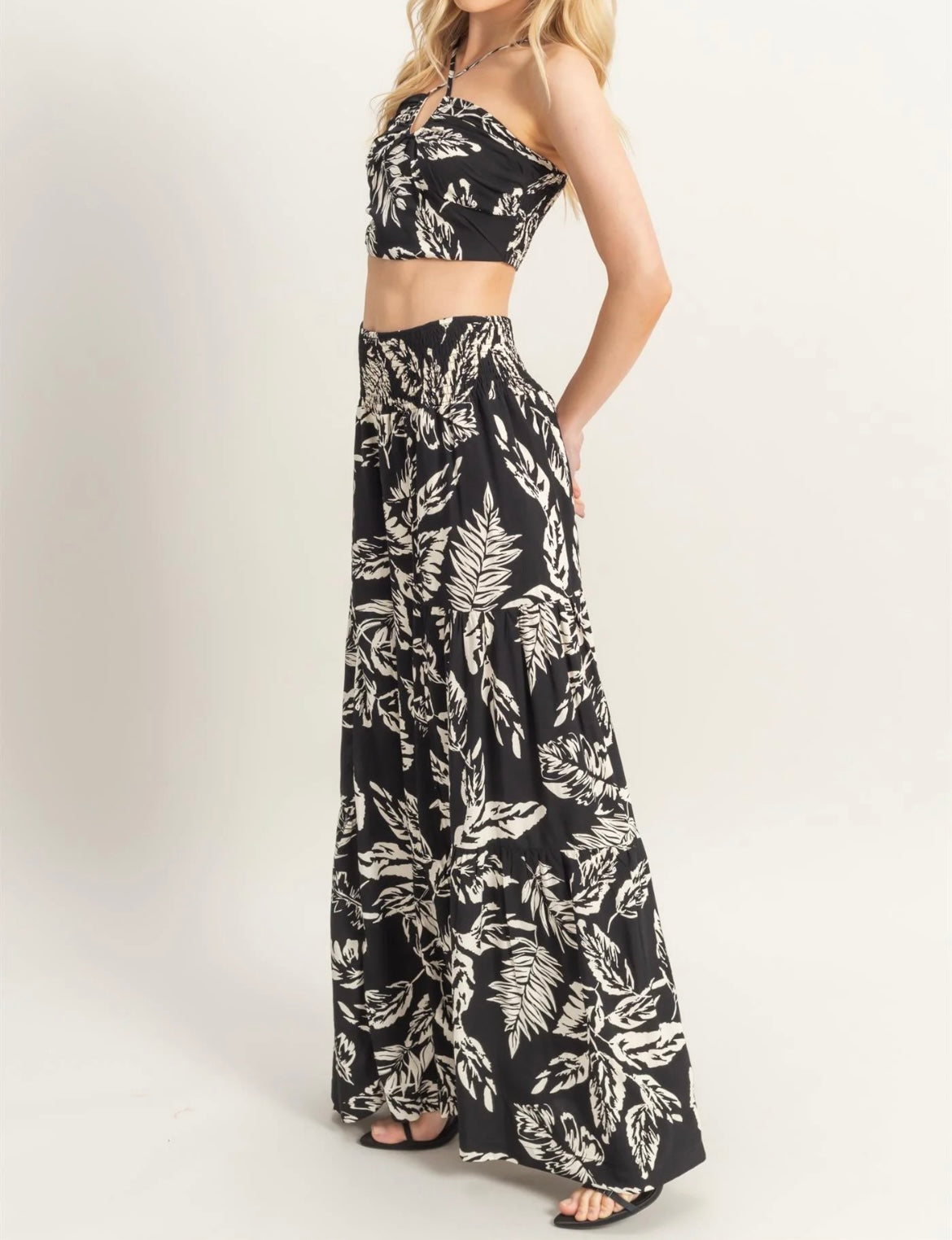 MAILE Halter Top Wide Leg Pant Set