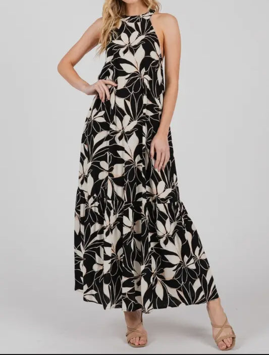 LEILANI Floral Halter Dress