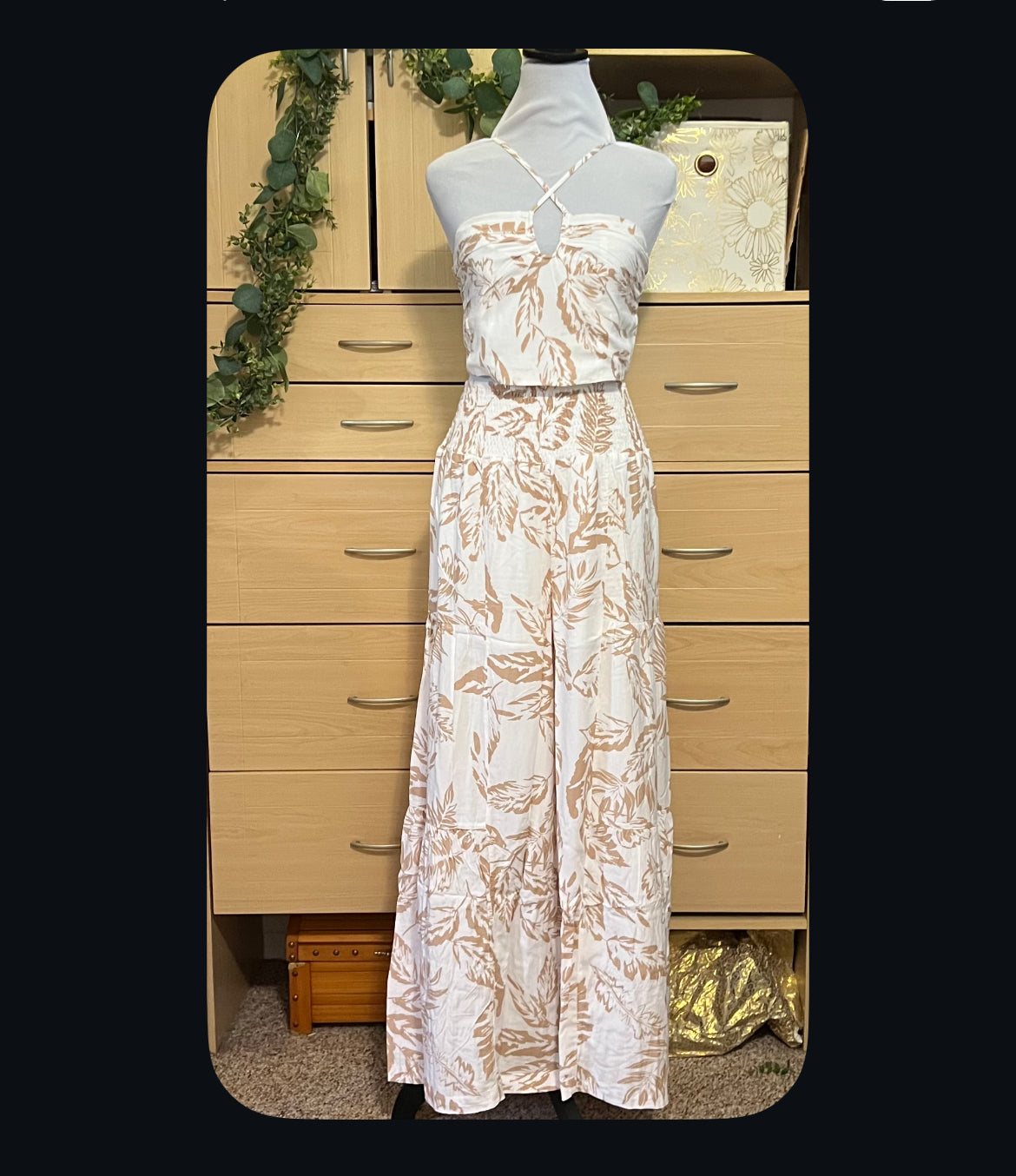 MAILE Halter Top Wide Leg Pant Set