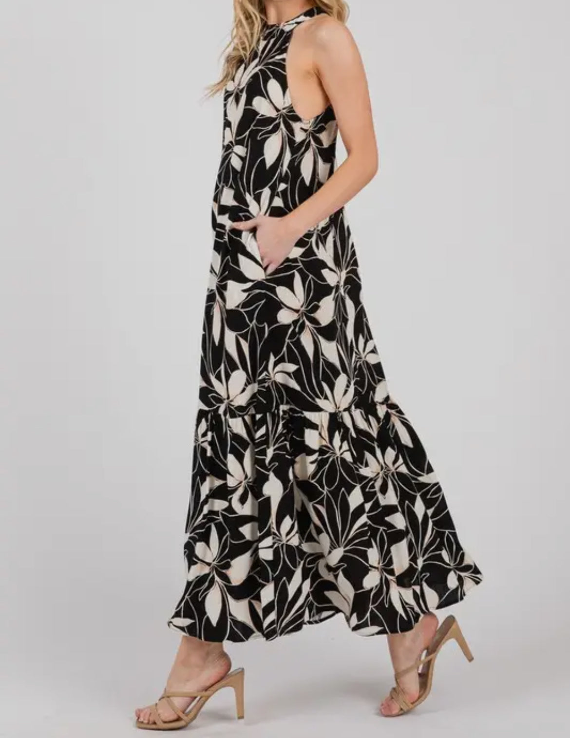 LEILANI Floral Halter Dress