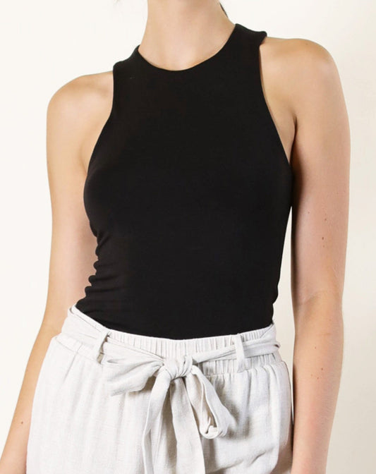 PIPER Black Layered Sleeveless High Neck Top