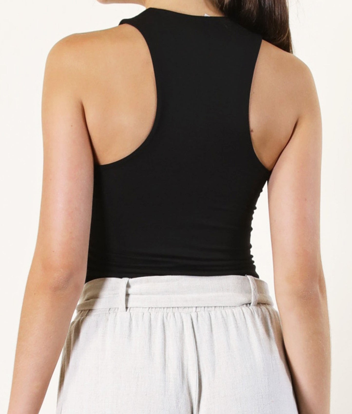 PIPER Black Layered Sleeveless High Neck Top