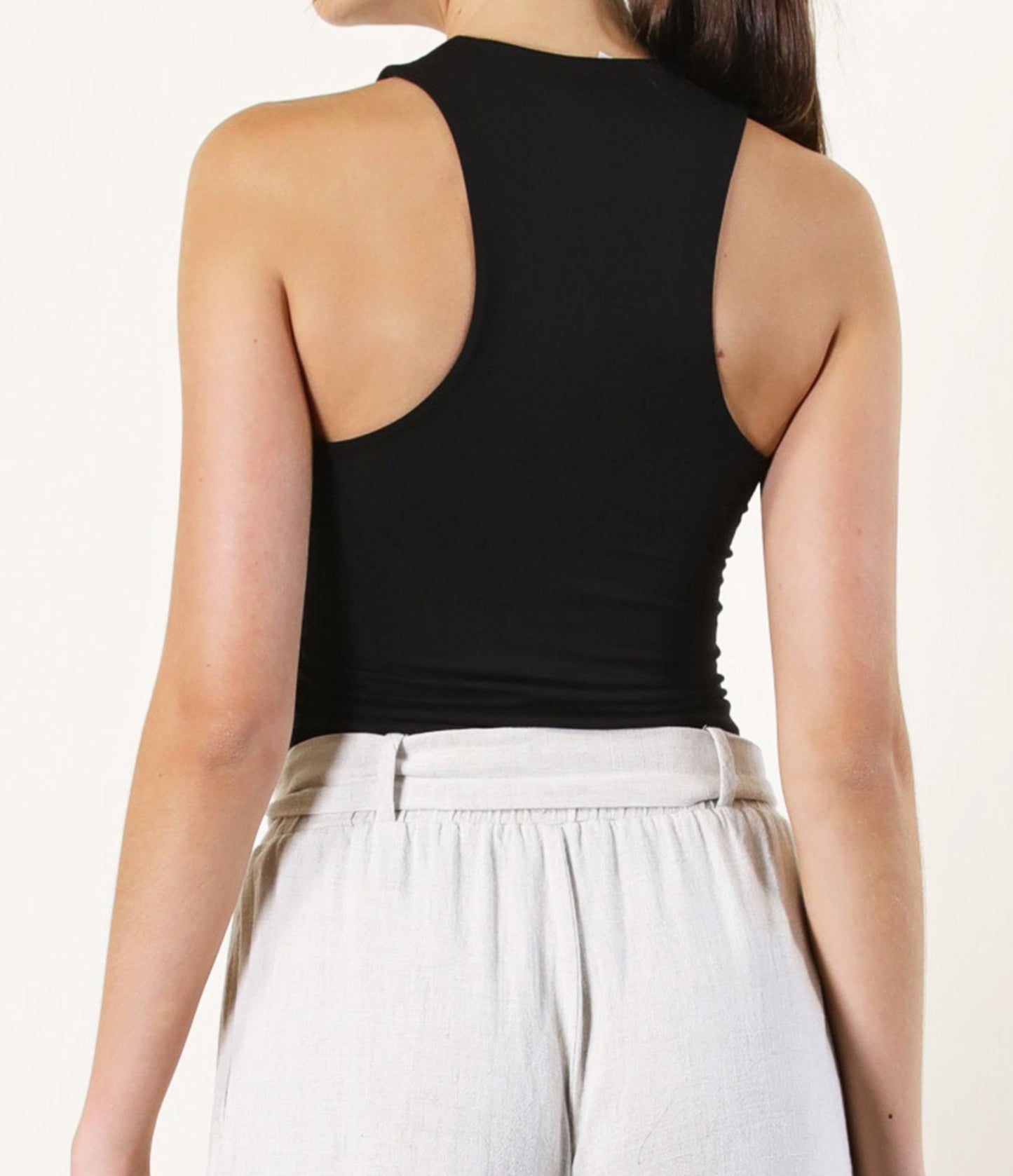 PIPER Shale Gray Layered Sleeveless High Neck Top