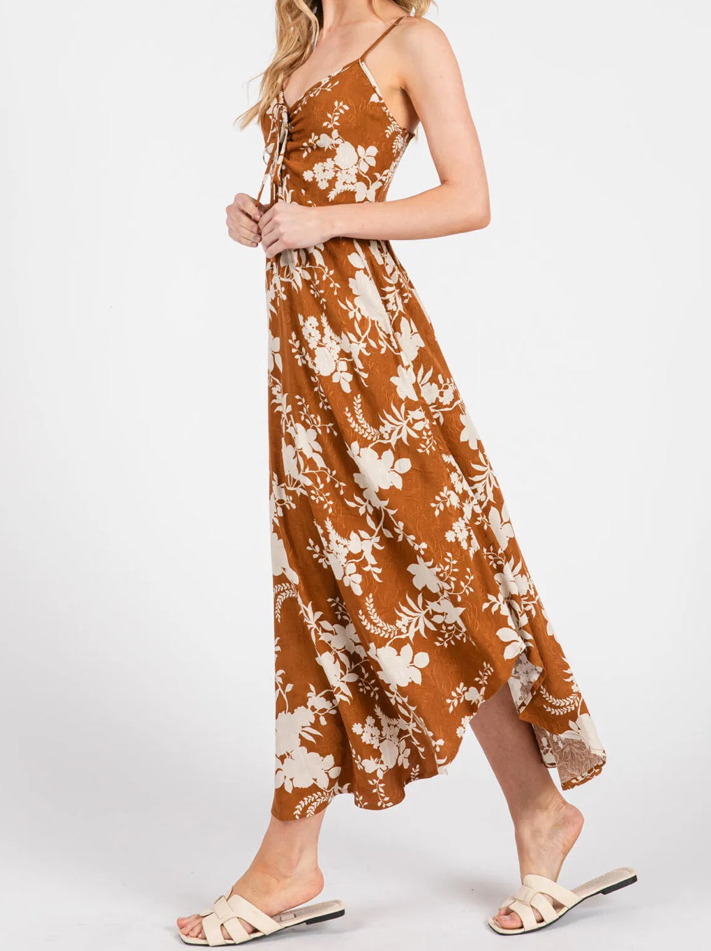 AKALA Caramel Floral Dress