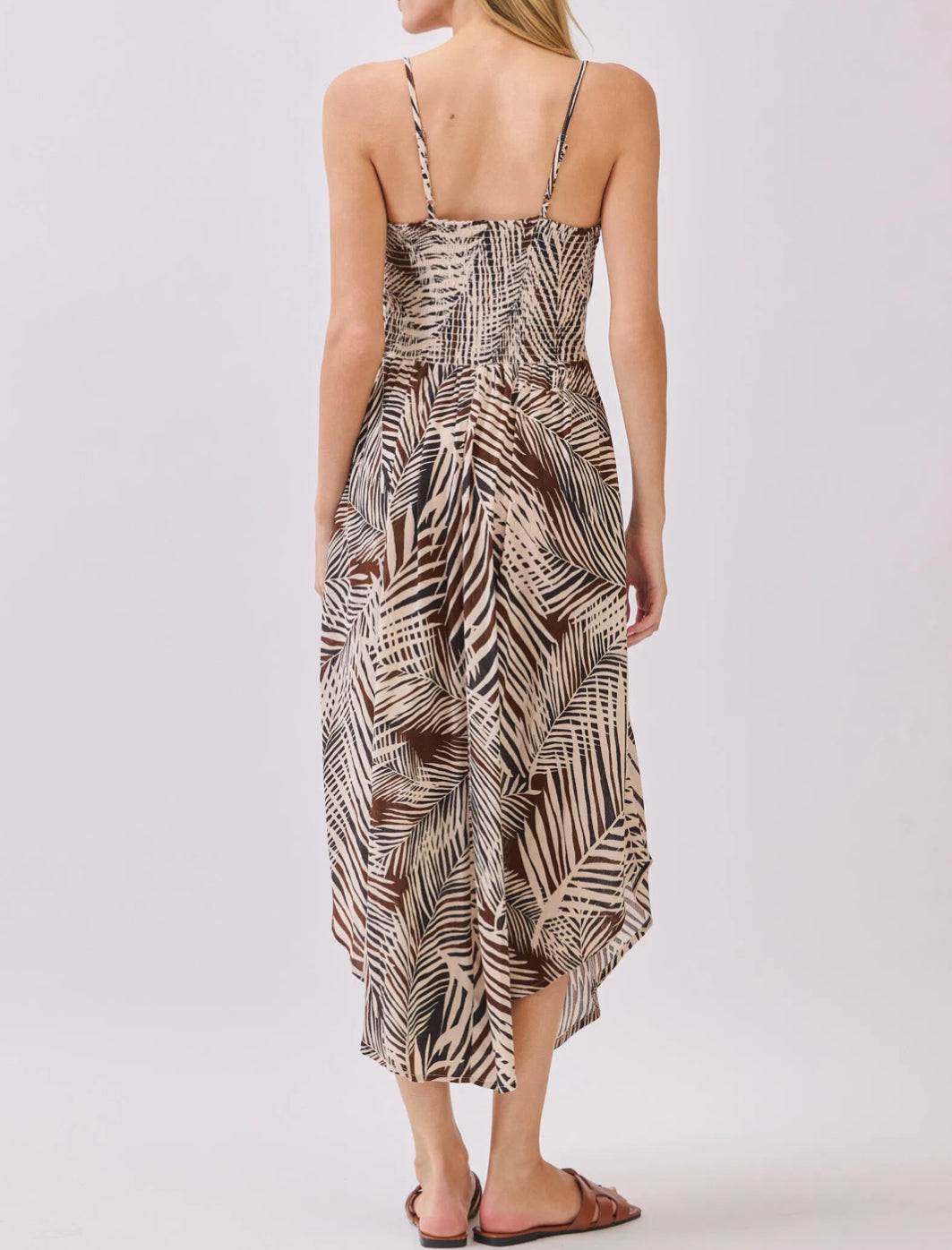 AKALA Brown Leaf Dress