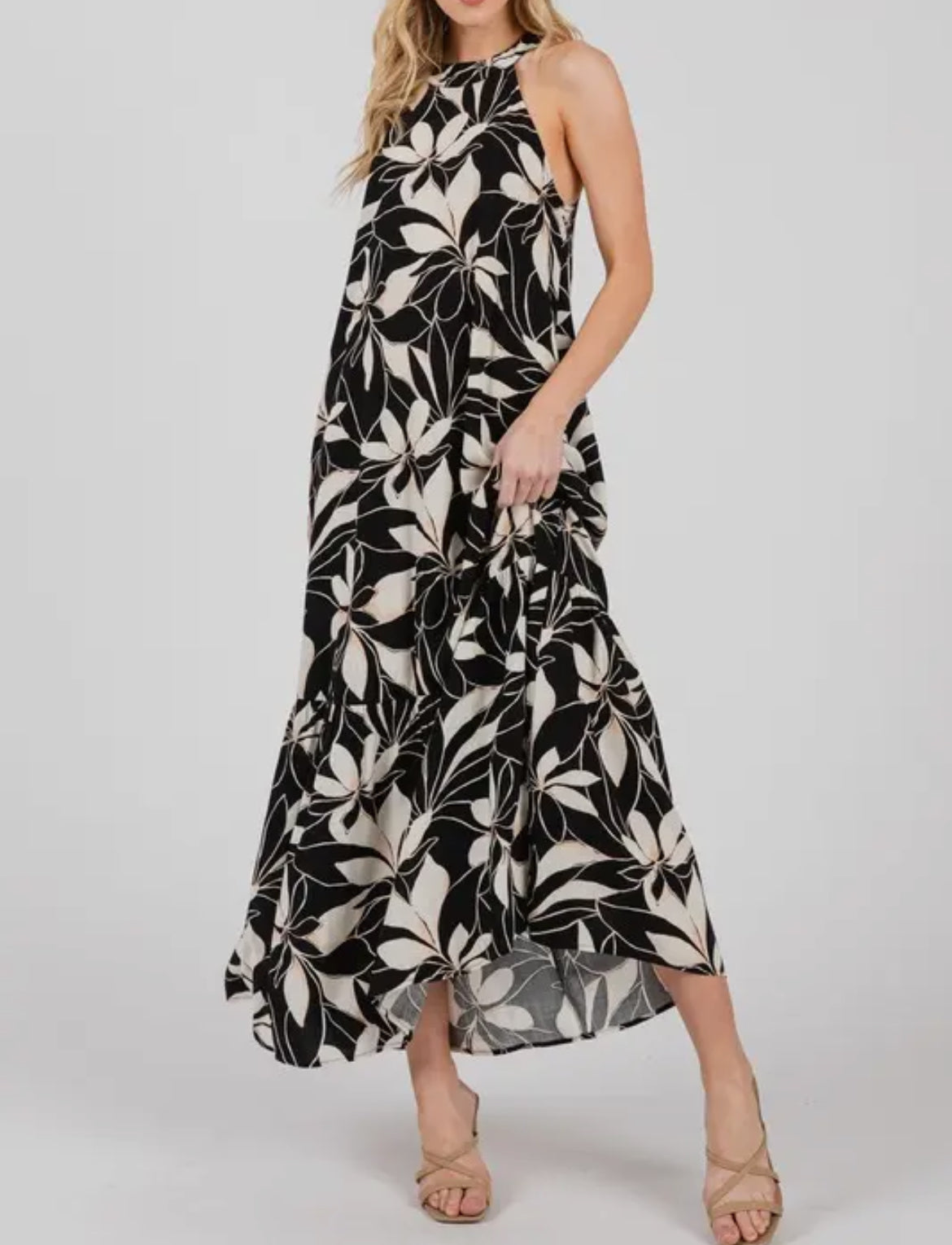 LEILANI Floral Halter Dress