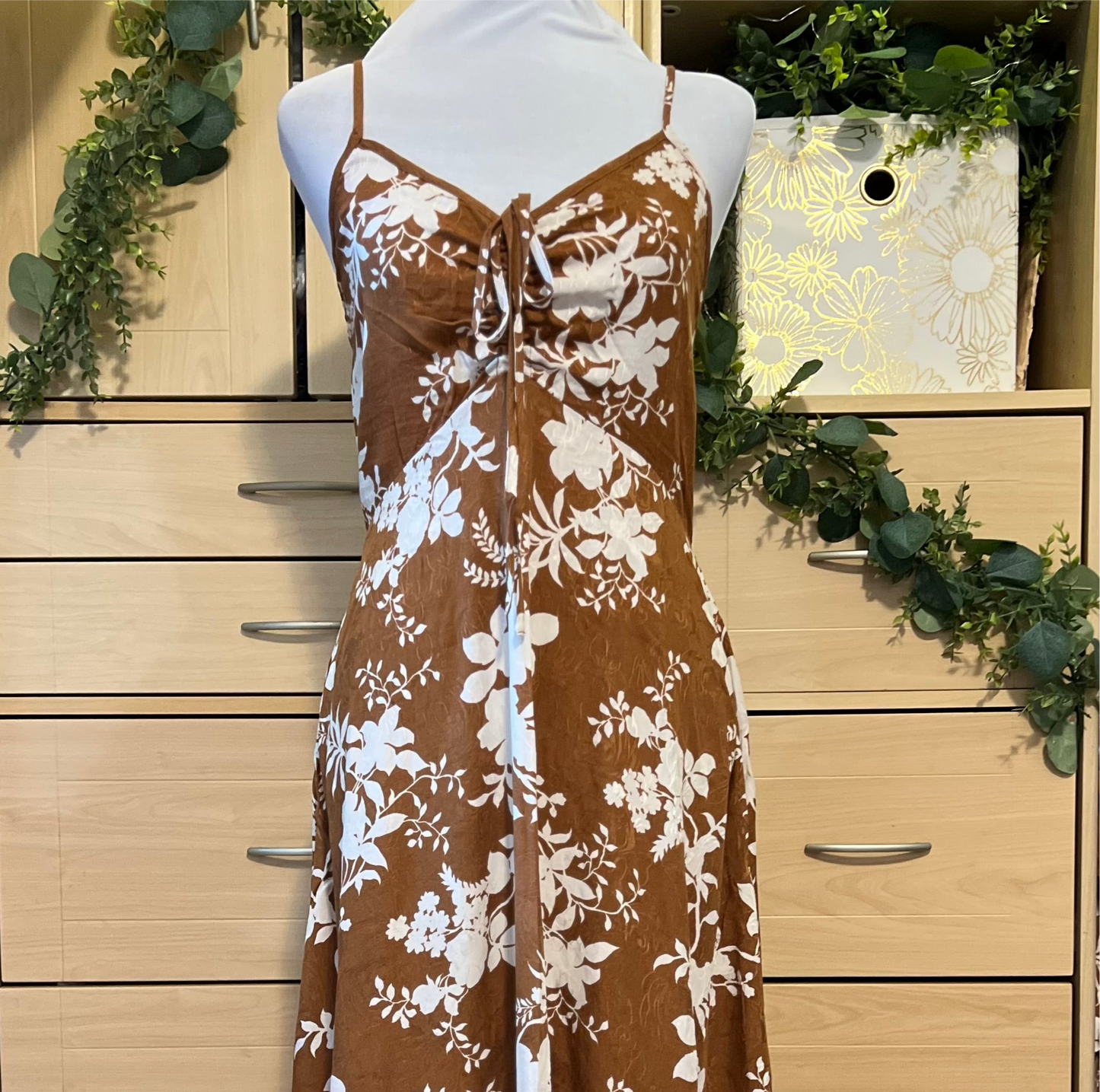 AKALA Caramel Floral Dress