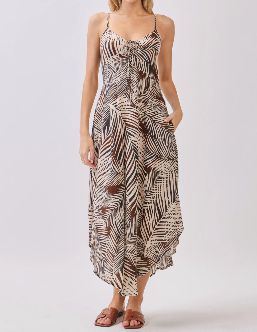 AKALA Brown Leaf Dress