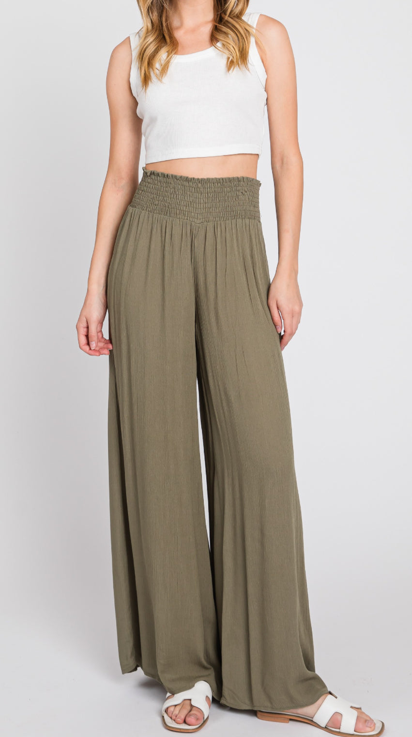 BELLA Olive Wide Leg Pant