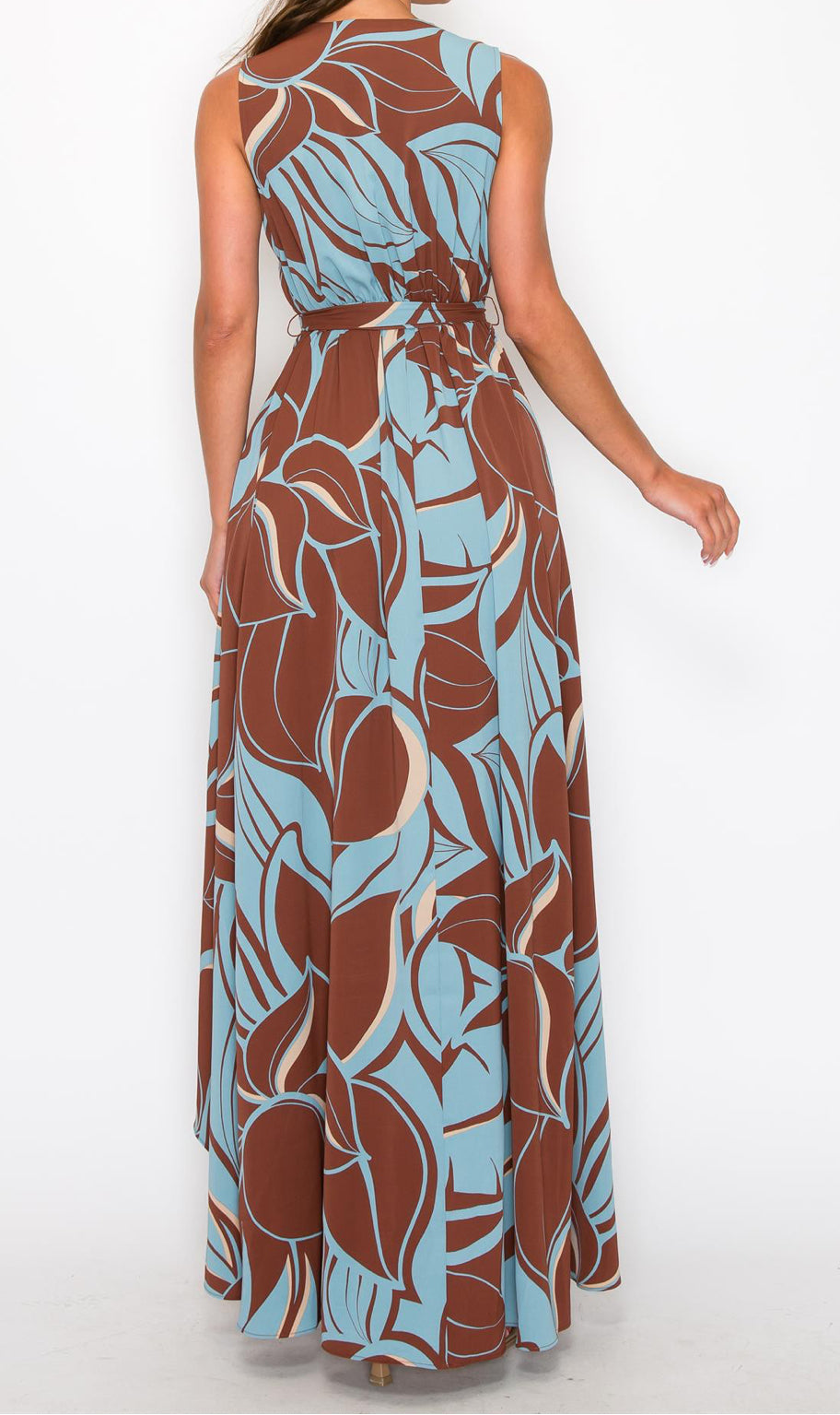 ANELA Tropical Blue Wrap Dress