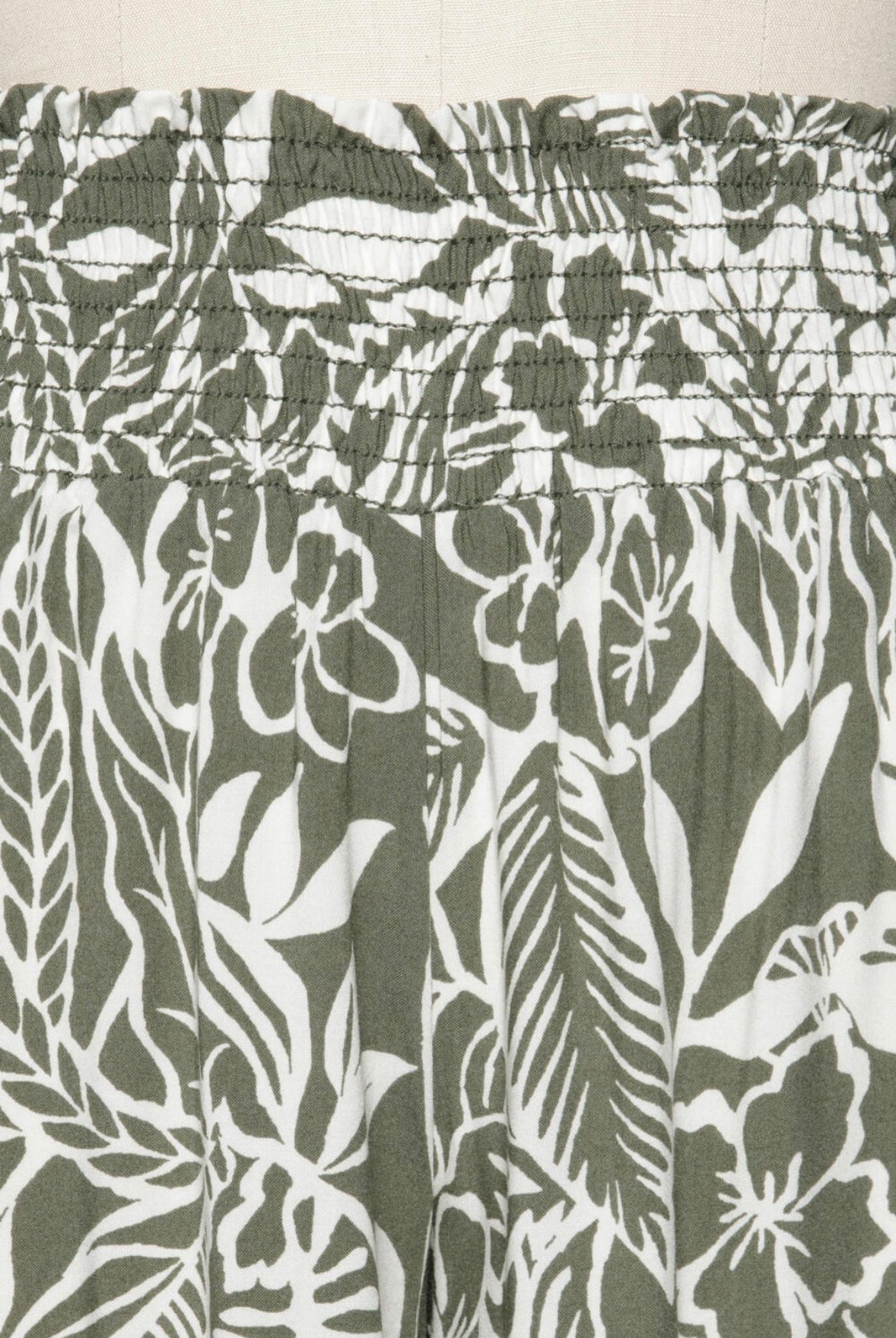 KAHI Olive Floral Pants with Pockets